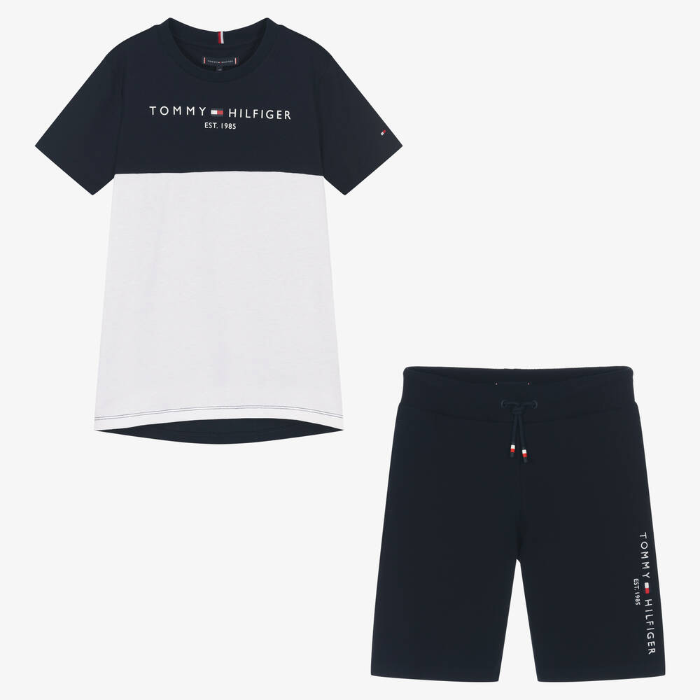 Tommy Hilfiger - Teen Boys Dark Blue Logo Shorts Set | Childrensalon
