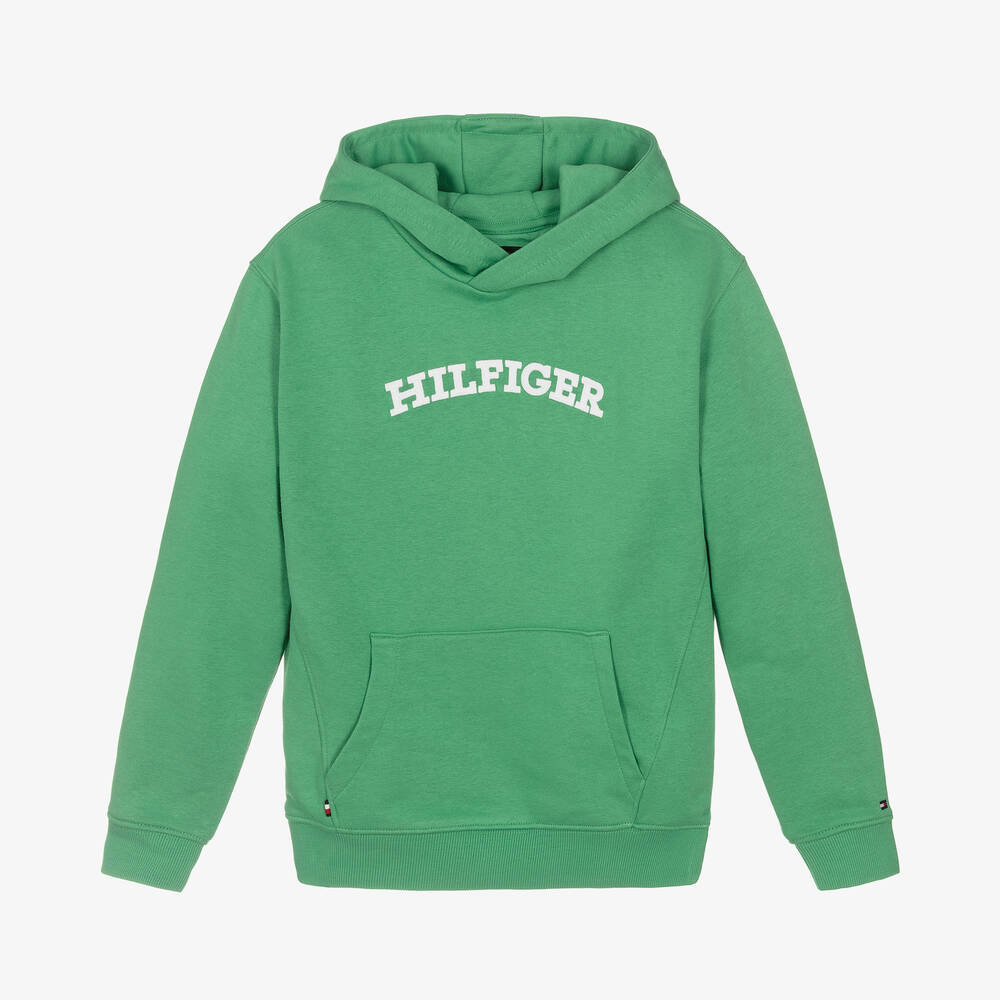 Tommy Hilfiger - Teen Boys Green Cotton Hoodie | Childrensalon