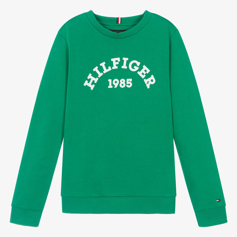 Tommy Hilfiger-Teen Boys Green Cotton Sweatshirt | Childrensalon Outlet