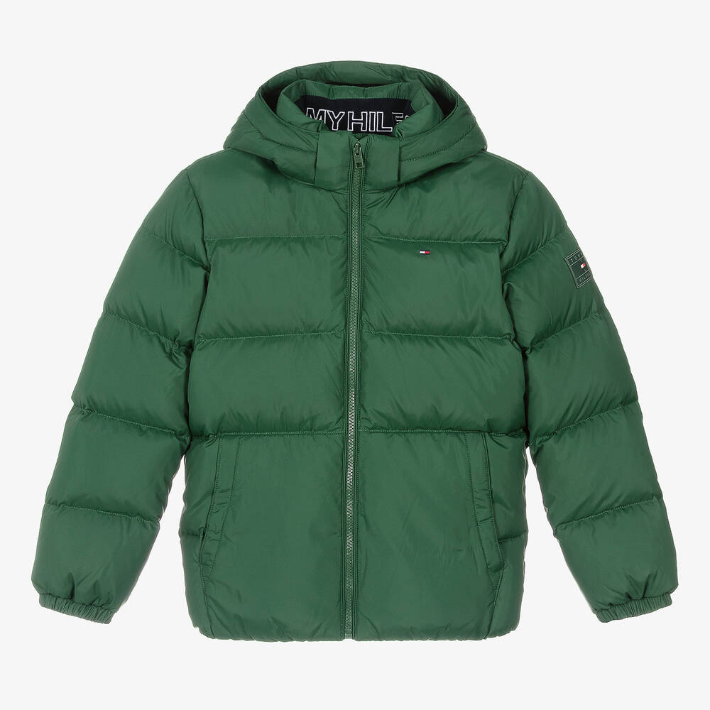 Tommy Hilfiger - Teen Boys Green Down Padded Jacket | Childrensalon