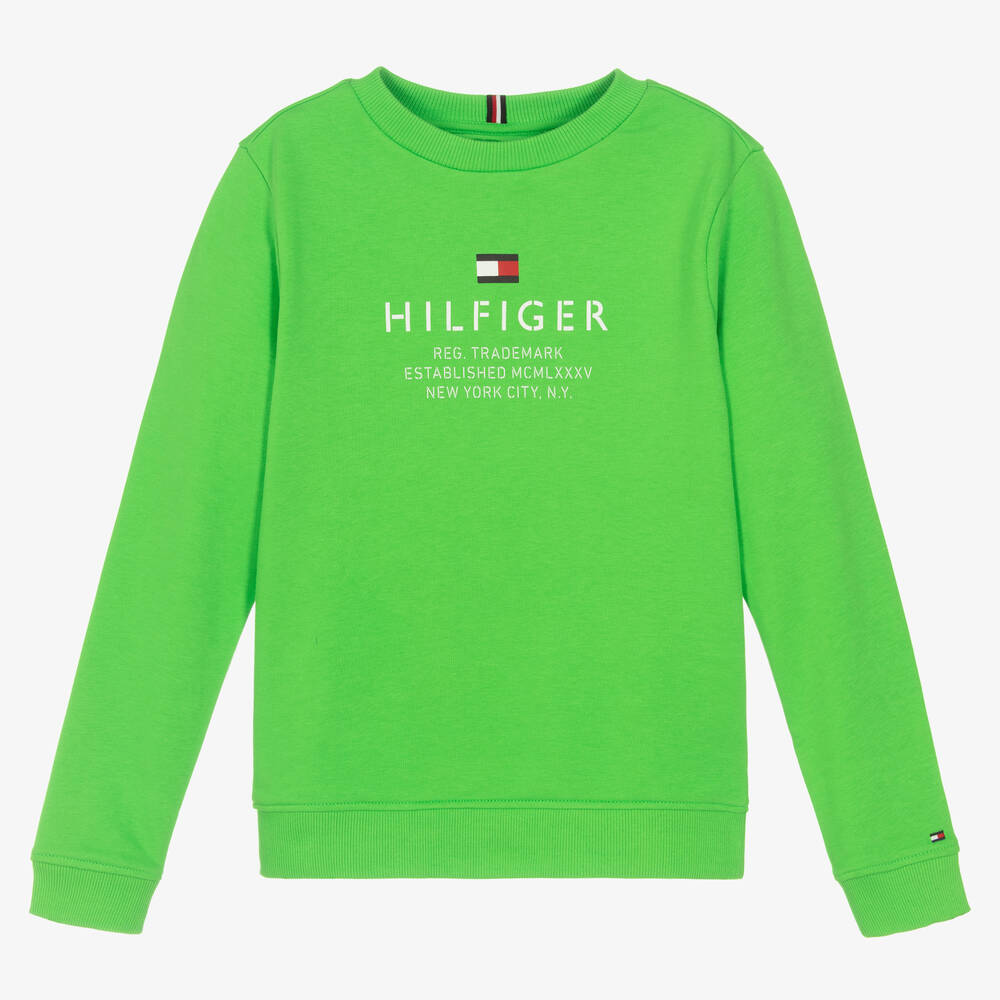 Tommy Hilfiger - Teen Boys Green Logo Sweatshirt | Childrensalon