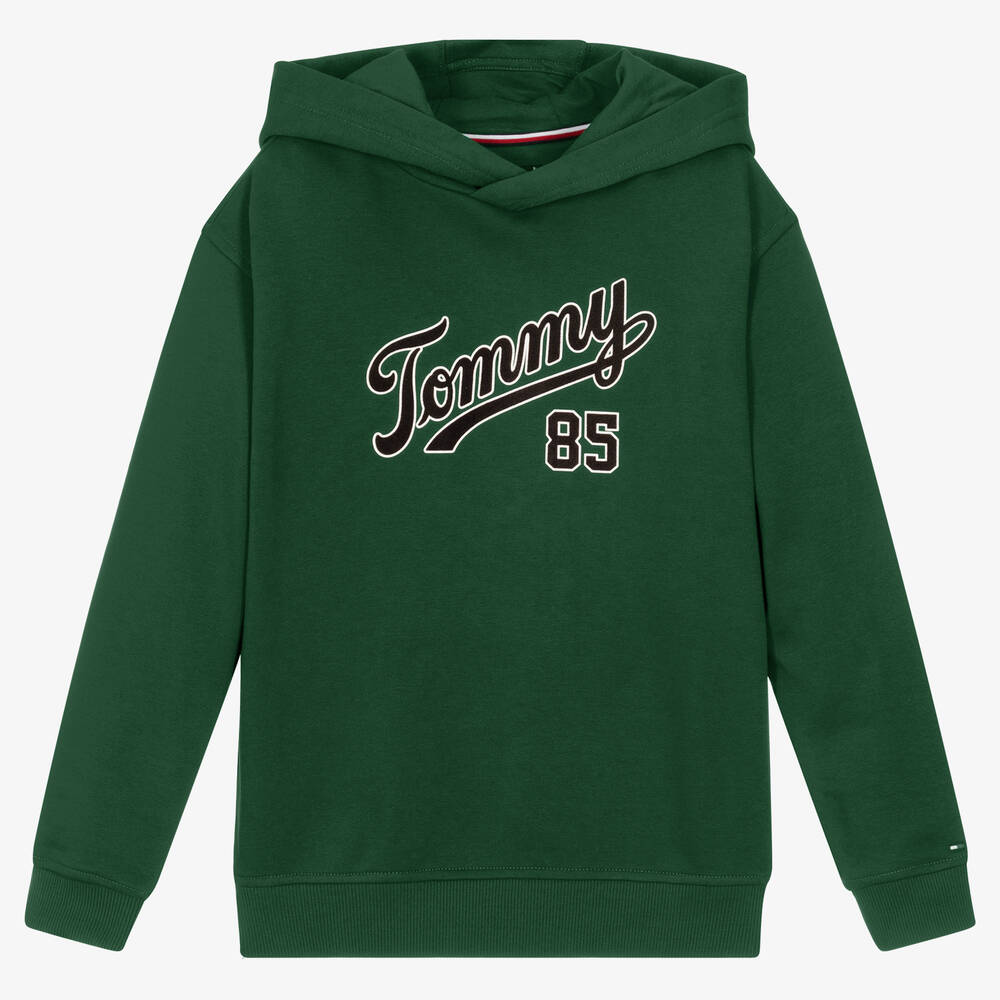 Tommy Hilfiger - Sweat à capuche vert Varsity ado | Childrensalon