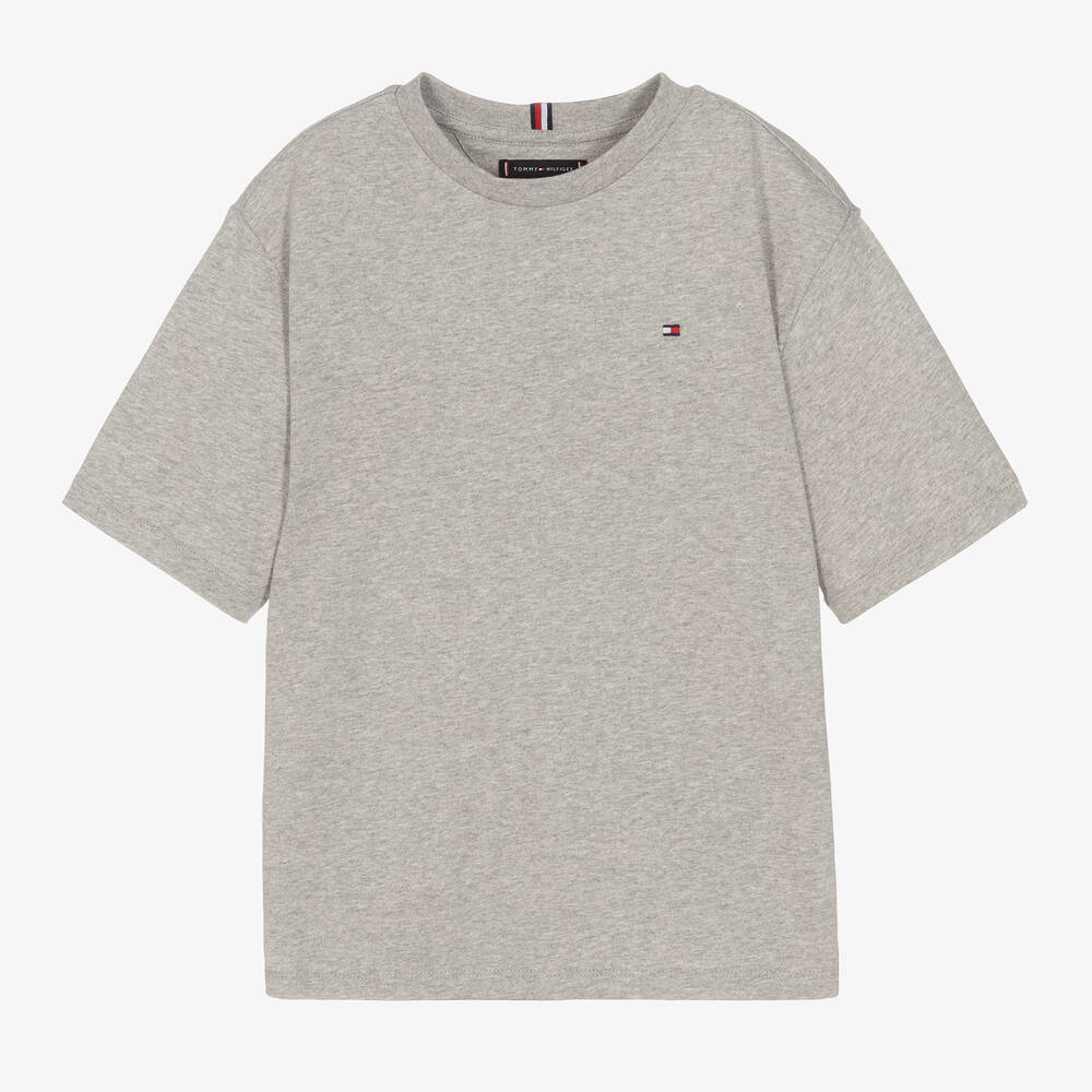 Tommy Hilfiger - T-shirt gris en coton ado garçon | Childrensalon