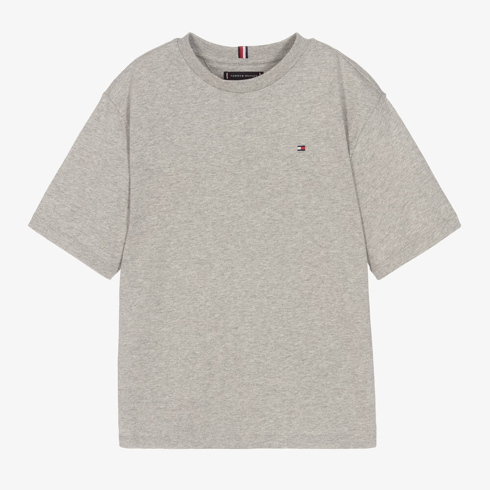 Tommy Hilfiger - Graues Teen Baumwoll-T-Shirt | Childrensalon