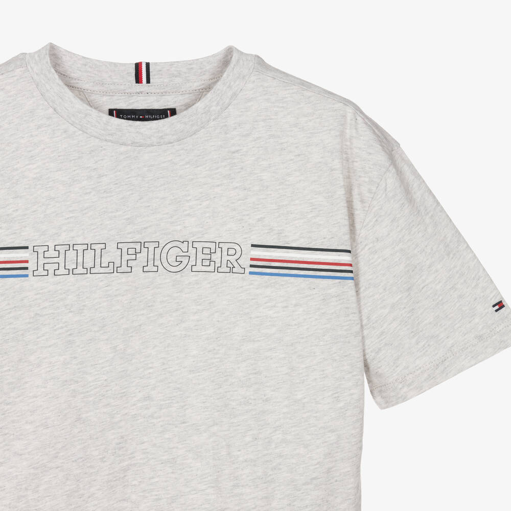 Mens grey tommy hilfiger t shirt discount