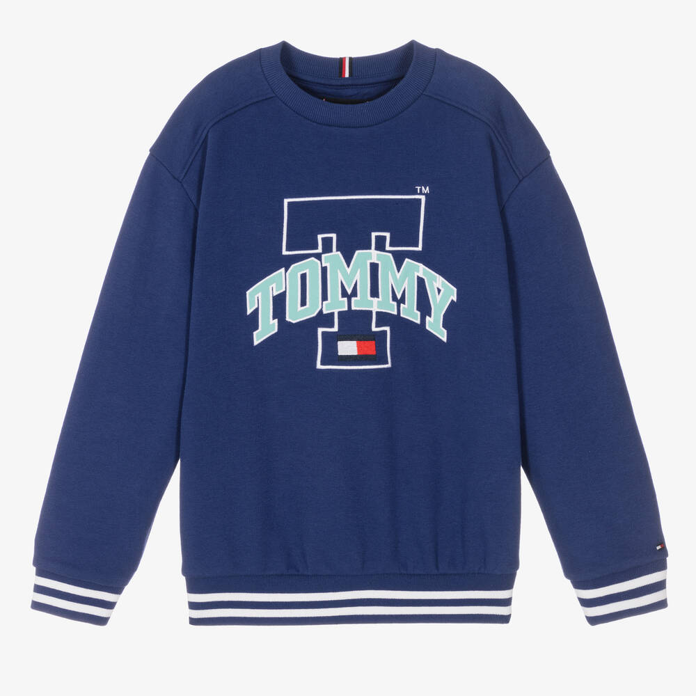 Tommy Hilfiger - Teen Boys Indigo Blue Logo Sweatshirt | Childrensalon