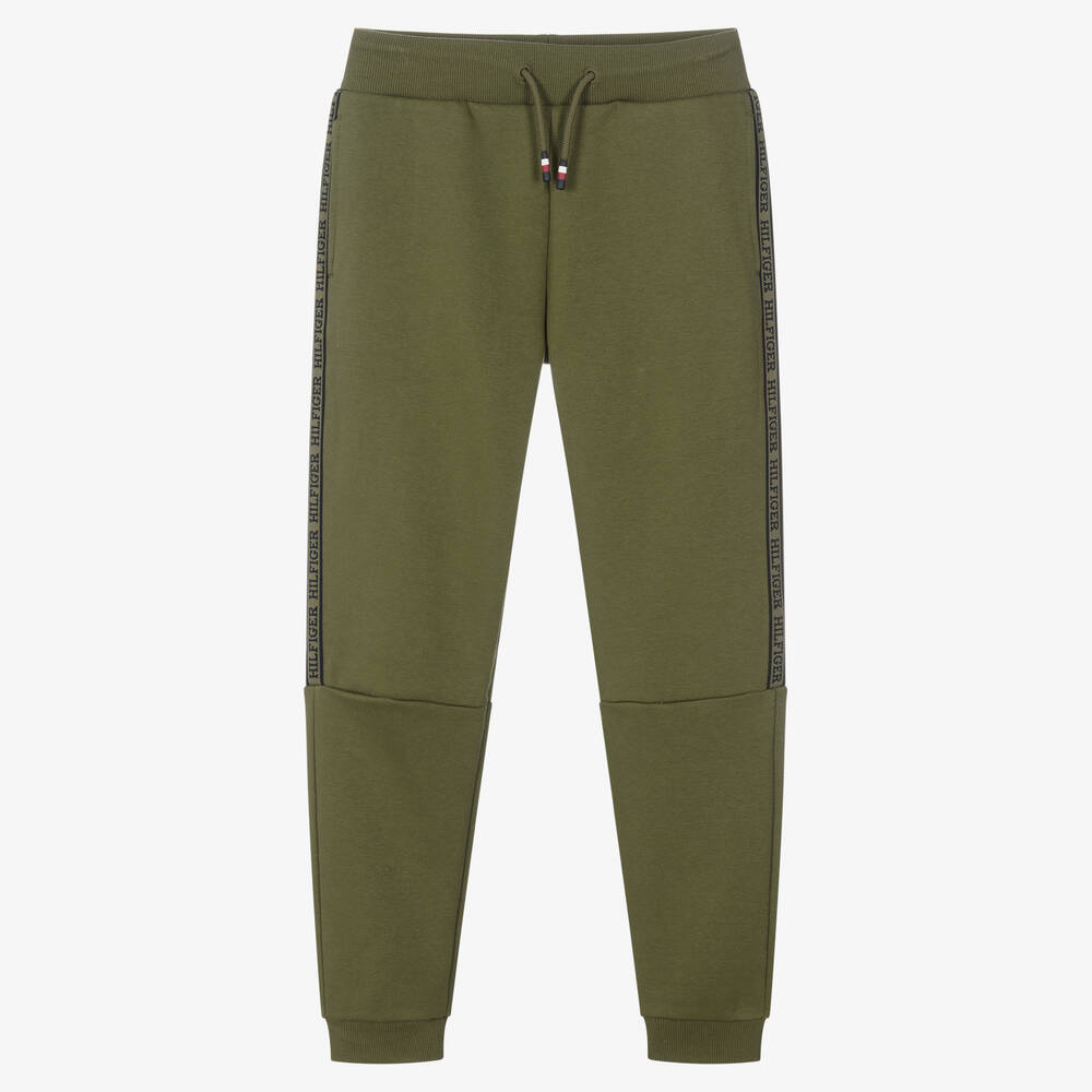 Tommy Hilfiger - Teen Boys Khaki Green Joggers | Childrensalon