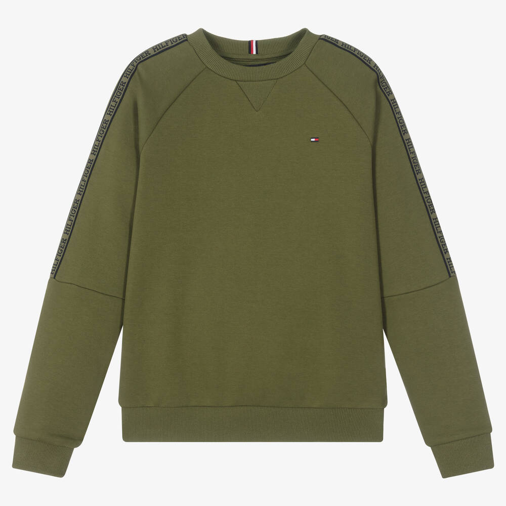 Tommy Hilfiger - Teen Boys Khaki Green Sweatshirt | Childrensalon