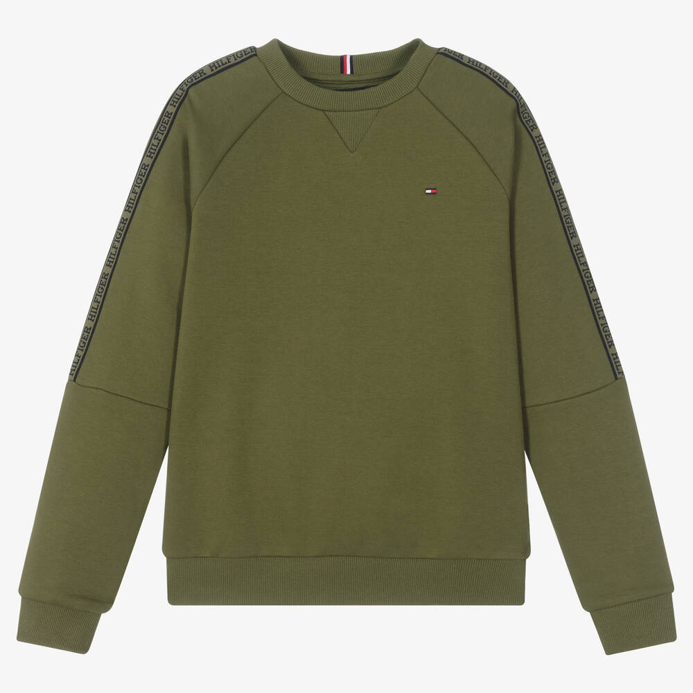 Green tommy hilfiger crew neck top