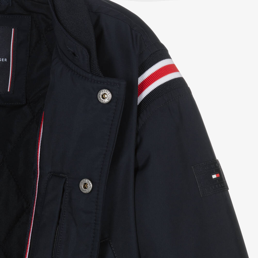 Tommy Hilfiger-Teen Boys Navy Blue Bomber Jacket | Childrensalon Outlet