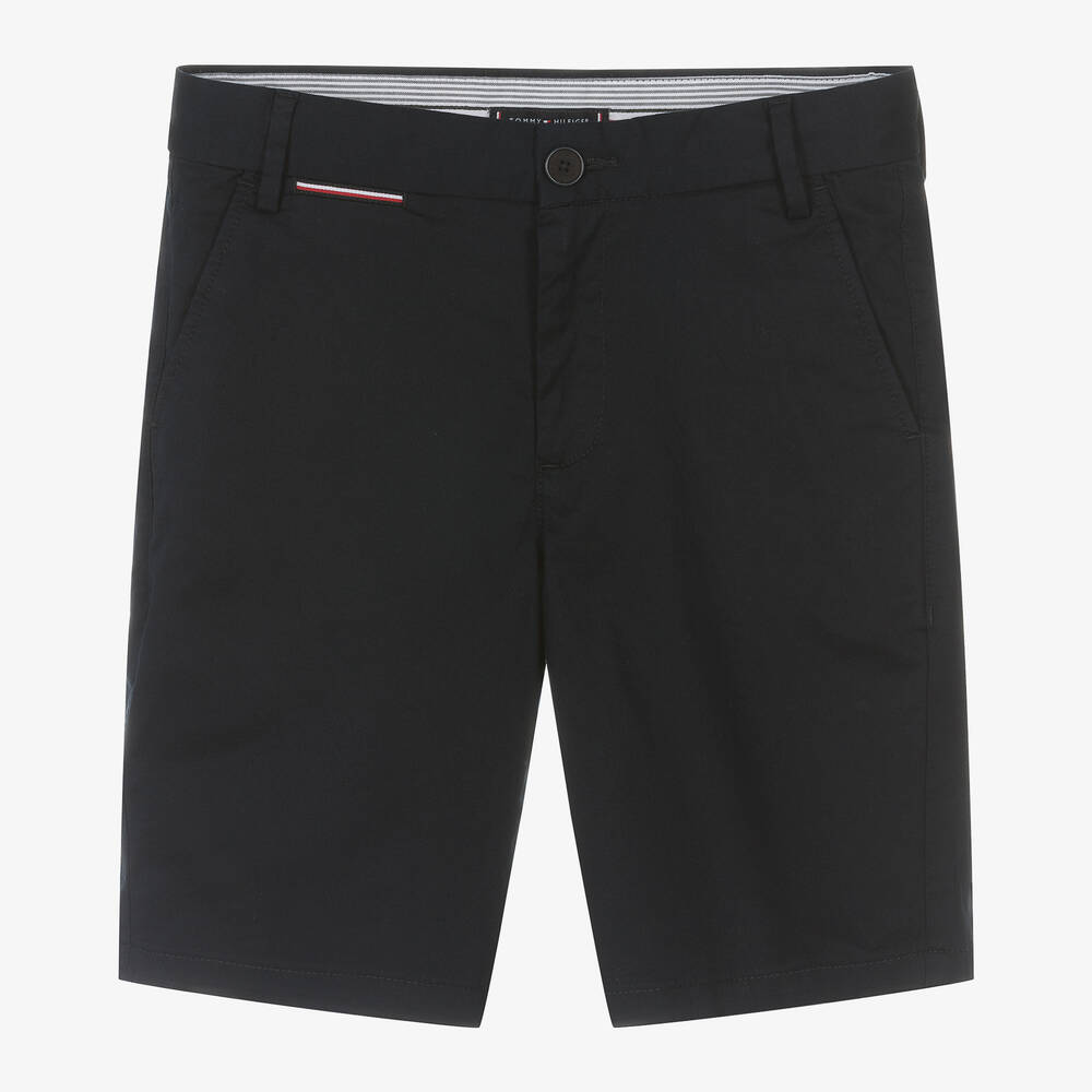 Short chino bleu marine en coton ado