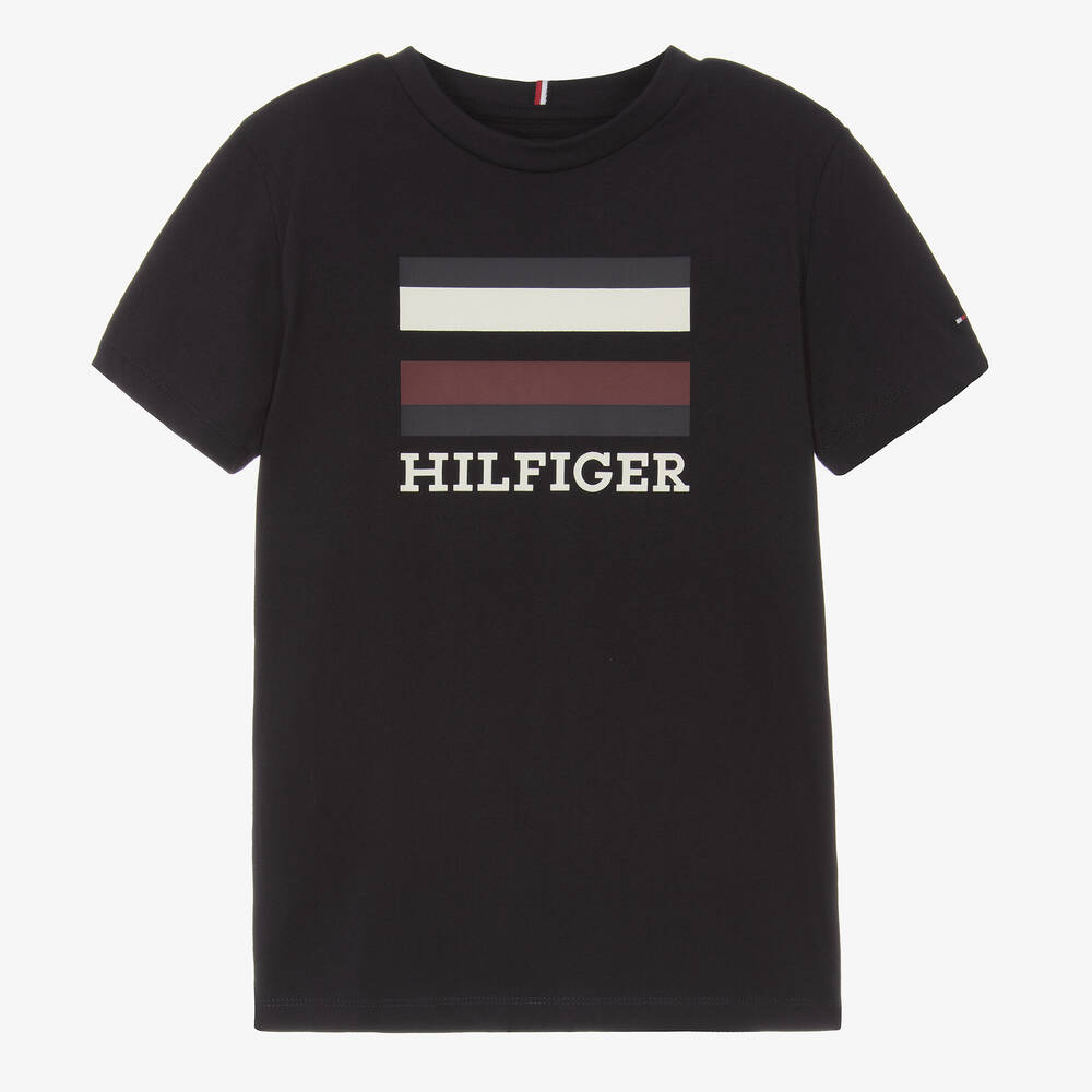 Tommy hilfiger logo flag sales t shirt navy