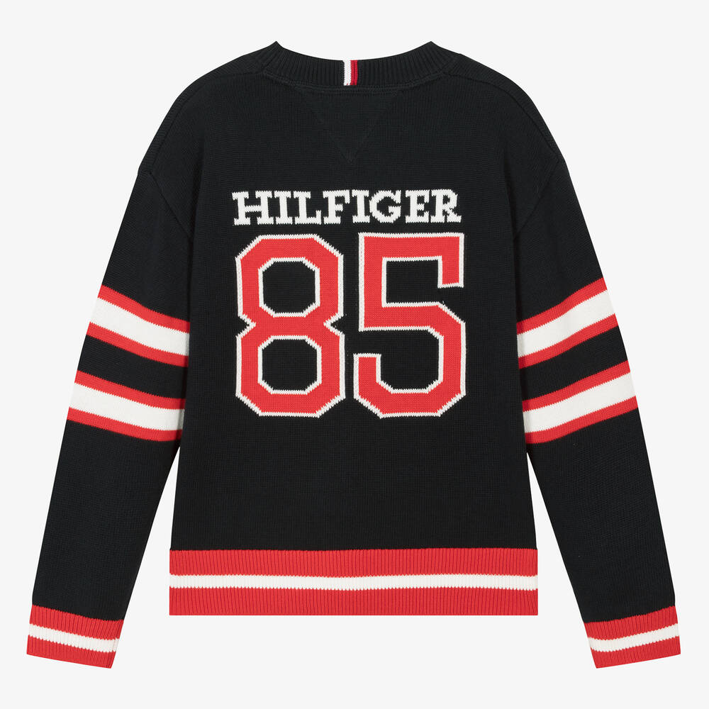 Tommy hilfiger blue red and white jumper on sale