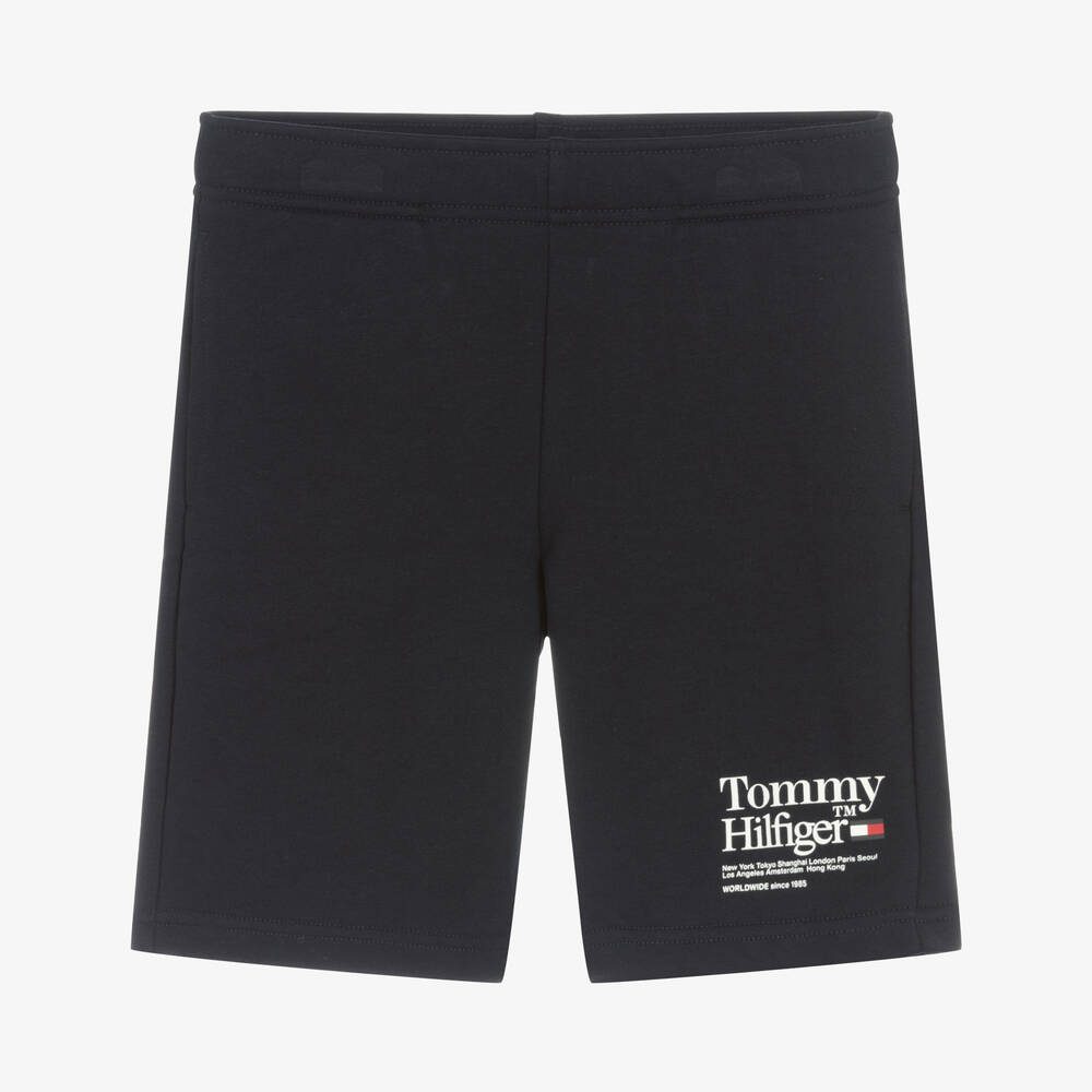 Tommy Hilfiger - Teen Boys Navy Blue Cotton Logo Shorts | Childrensalon