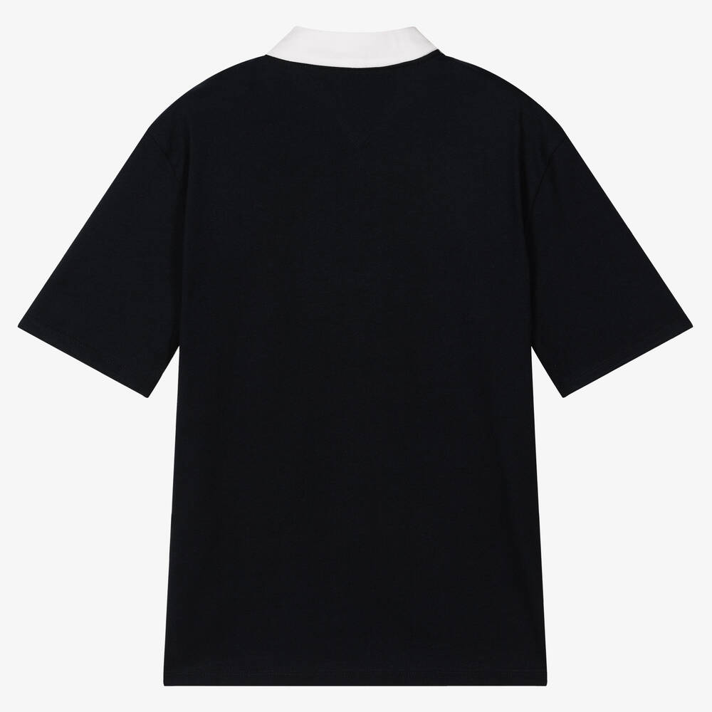 Tommy Hilfiger-Синяя рубашка поло из джерси | Childrensalon Outlet