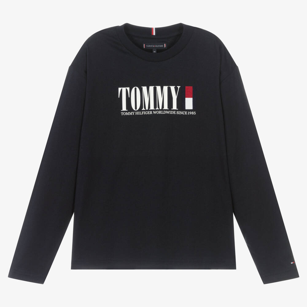 Tommy Hilfiger - Teen Boys Navy Blue Logo Top | Childrensalon