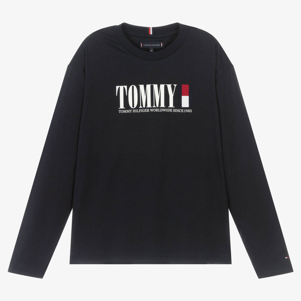 Tommy Hilfiger - توب تينز ولادي قطن لون كحلي | Childrensalon