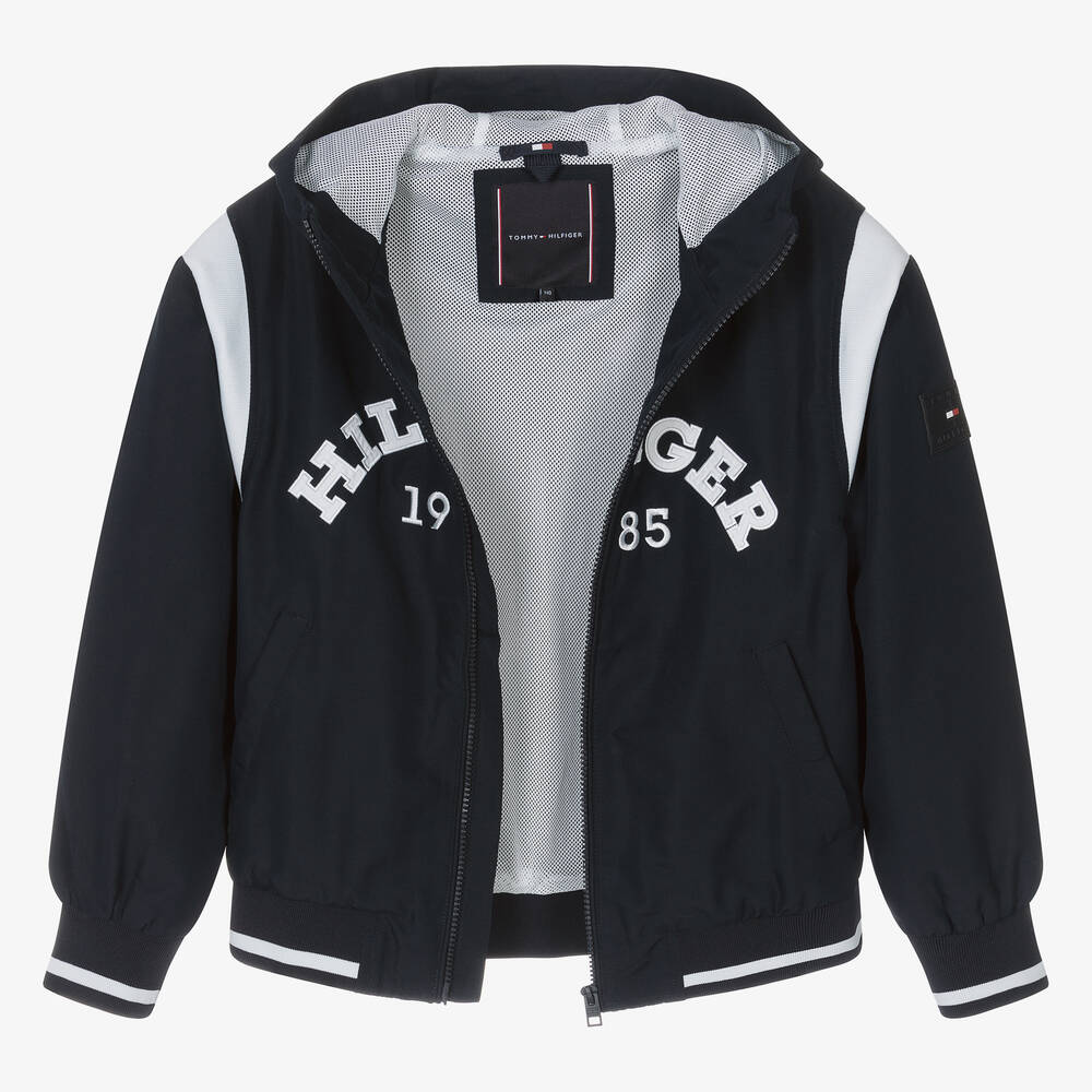 Tommy Hilfiger Teen Boys Navy Blue Monotype Bomber Jacket