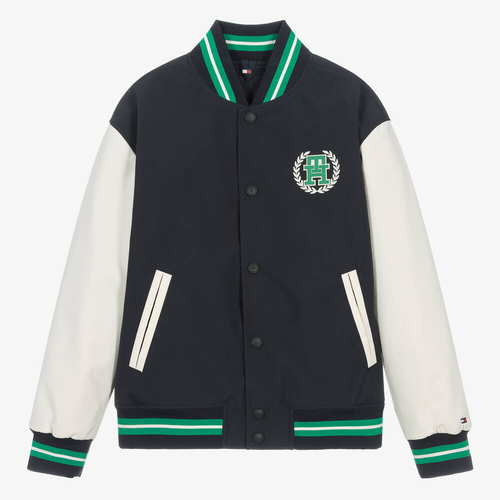 Tommy Hilfiger-Teen Boys Navy Blue Varsity Jacket | Childrensalon Outlet