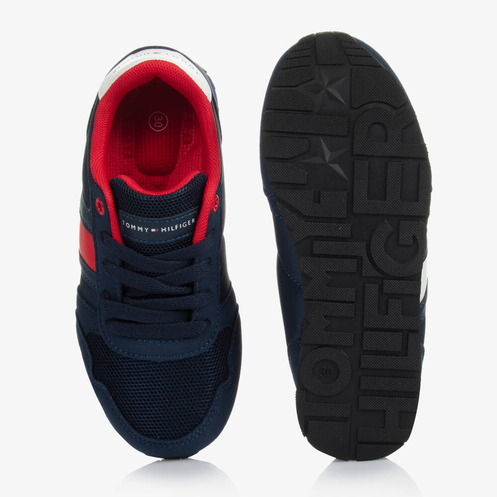 Tommy Hilfiger-Teen Boys Navy Lace-Up Trainers | Childrensalon Outlet