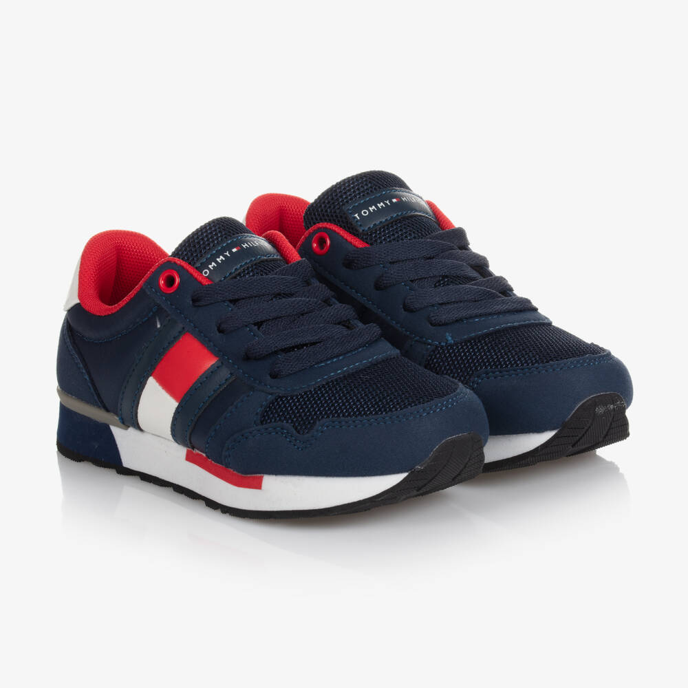 Tommy Hilfiger-Teen Boys Navy Lace-Up Trainers | Childrensalon Outlet