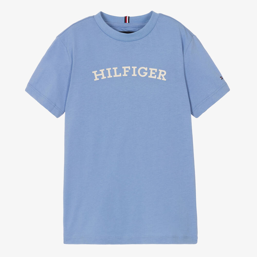 Tommy Hilfiger - Голубая хлопковая футболка для мальчиков-подростков | Childrensalon