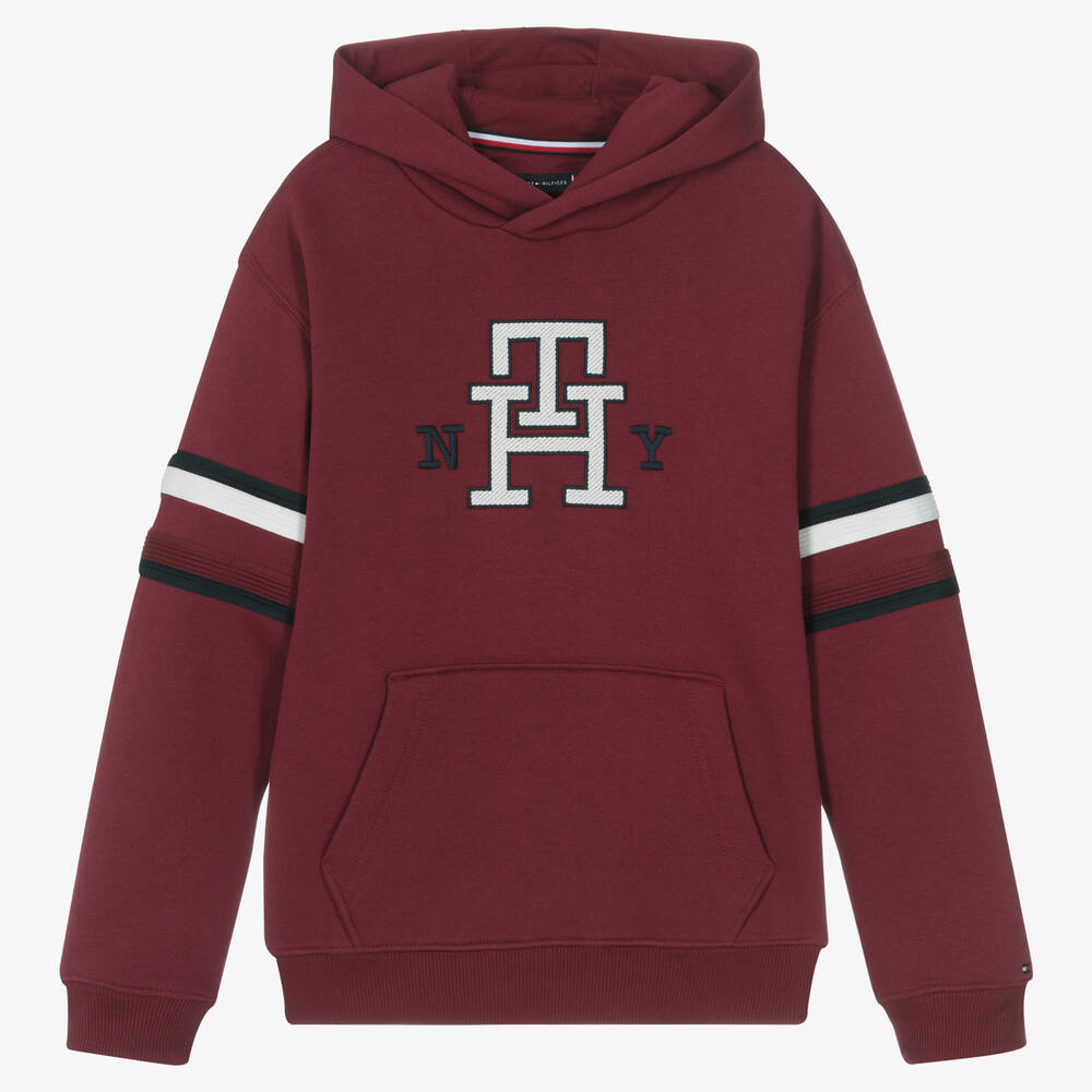 Tommy Hilfiger - Weißer Global Stripe Kapuzenpulli | Childrensalon