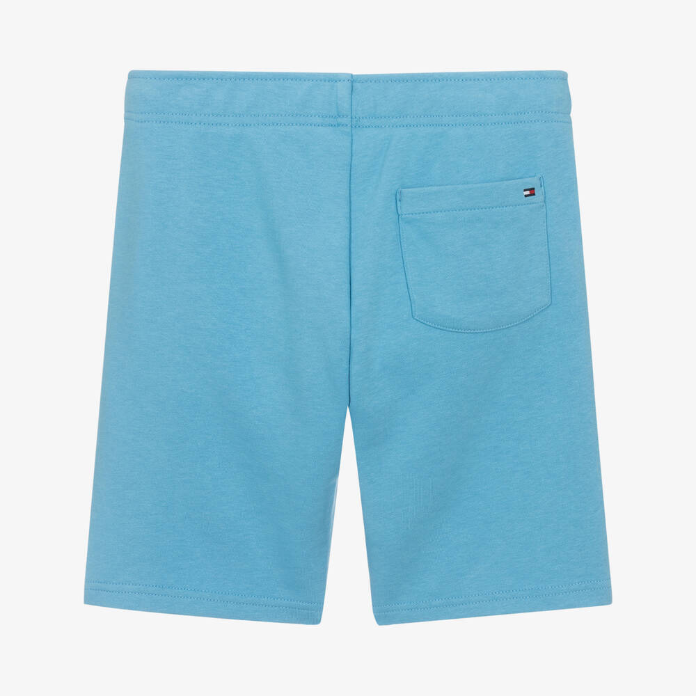 Tommy Hilfiger-Teen Boys Sky Blue Cotton Logo Shorts | Childrensalon Outlet