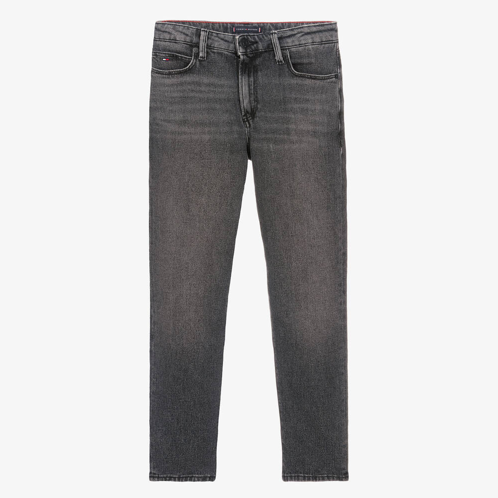 Tommy Hilfiger - Schwarze Teen Jeans mit Waschung | Childrensalon