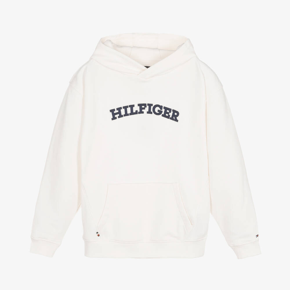 Tommy Hilfiger - Weißer Teen Baumwoll-Kapuzenpulli | Childrensalon