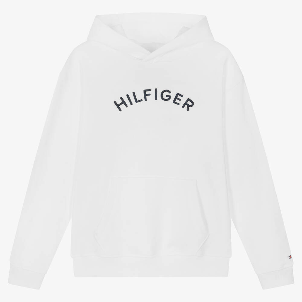 Tommy Hilfiger - Sweat à capuche blanc coton ado | Childrensalon