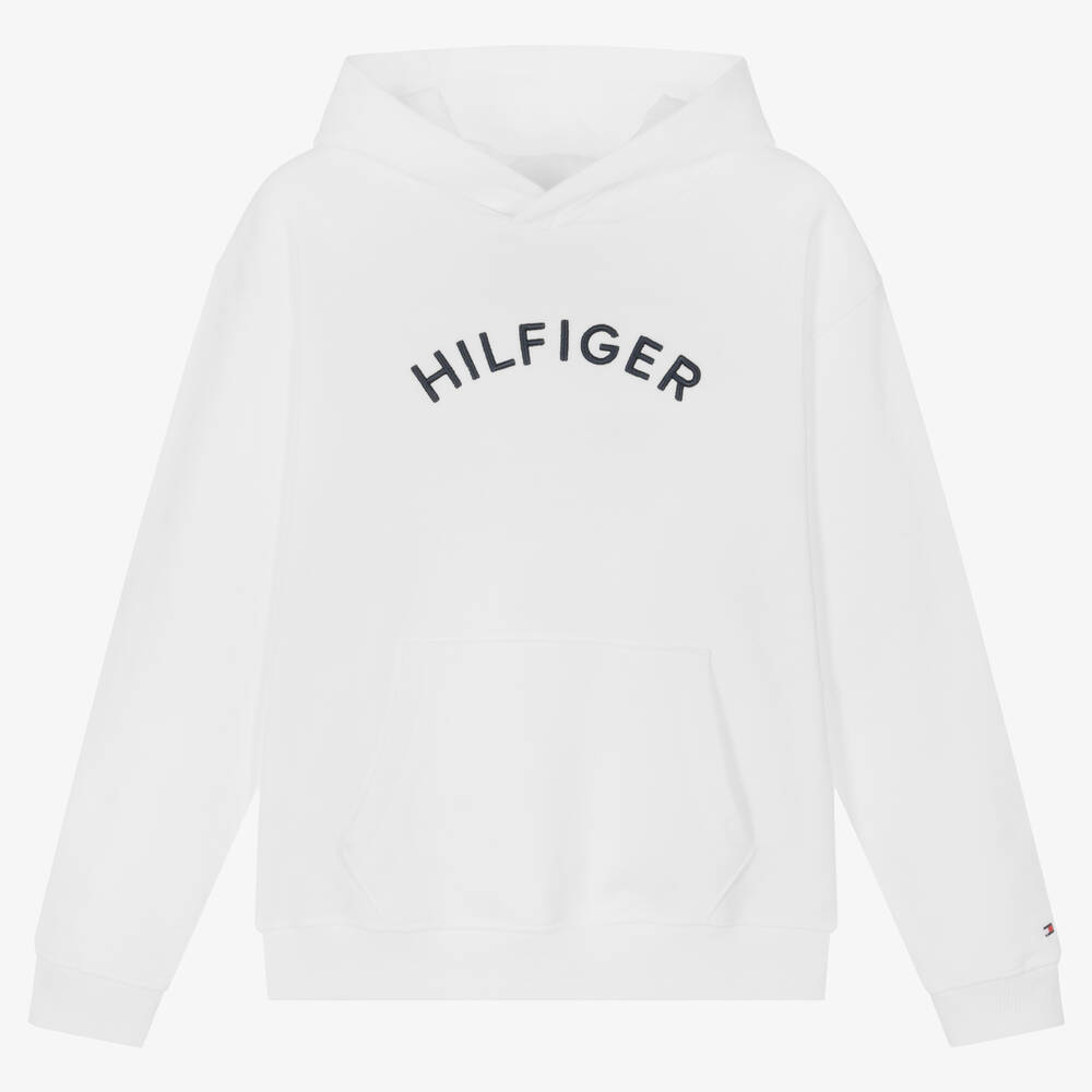 Tommy Hilfiger - Weißer Teen Baumwoll-Kapuzenpulli | Childrensalon