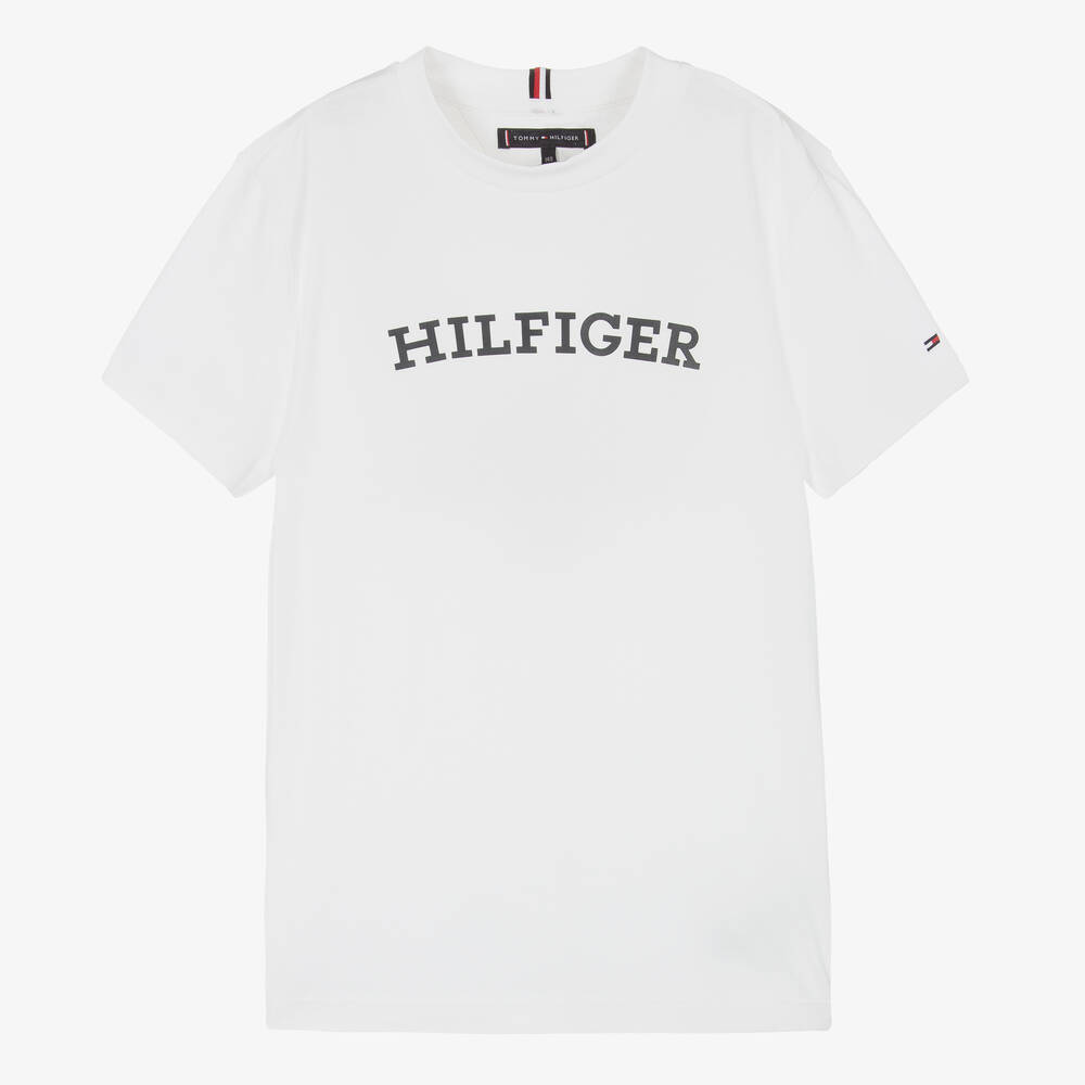 Tommy Hilfiger - T-shirt blanc en coton pour ado garçon | Childrensalon
