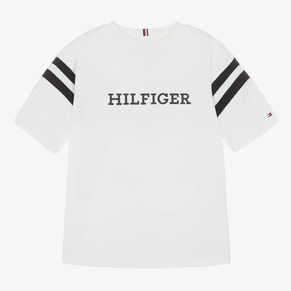 White hilfiger t shirt on sale