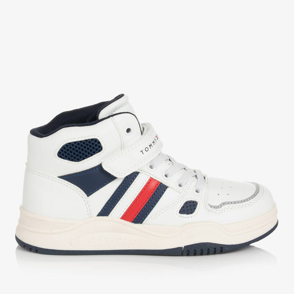 Tommy Hilfiger-Высокие белые кроссовки из искусственной кожи | Childrensalon Outlet