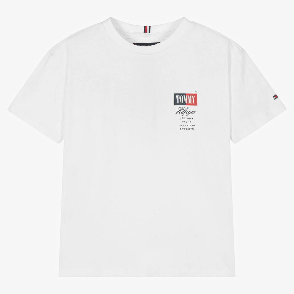 Tommy Hilfiger - Teen Boys White Logo T-Shirt | Childrensalon