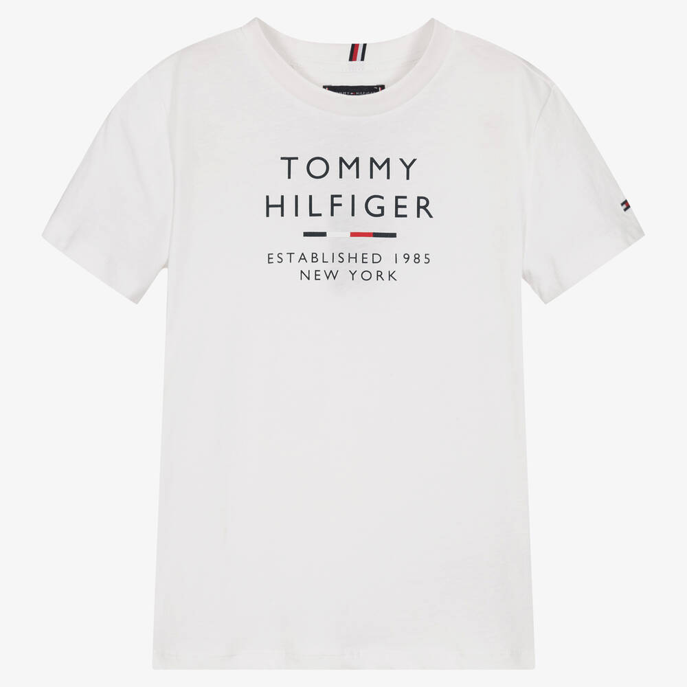 Tee shirt tommy hilfiger blanc clearance