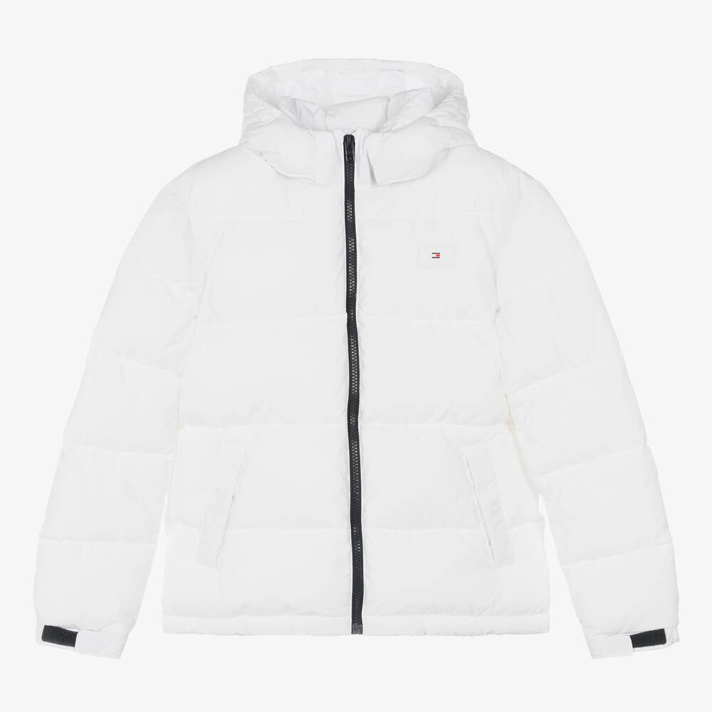 Tommy Hilfiger-Teen Boys White Puffer Jacket | Childrensalon Outlet