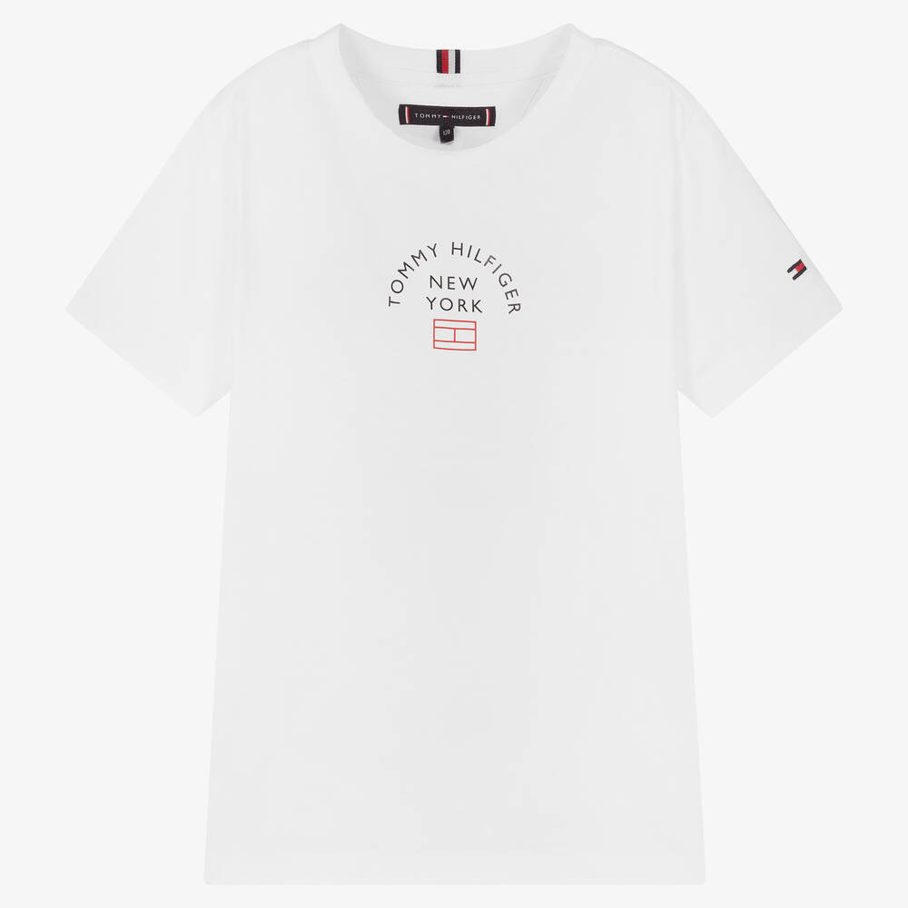 Tommy Hilfiger - Teen Boys White T-Shirt | Childrensalon