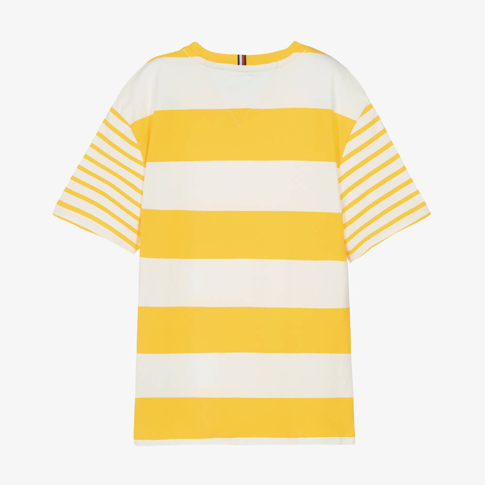 Tommy hilfiger yellow striped hot sale shirt