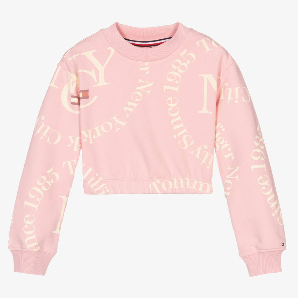 Tommy Hilfiger-Teen Girl Pink Logo Sweatshirt | Childrensalon Outlet