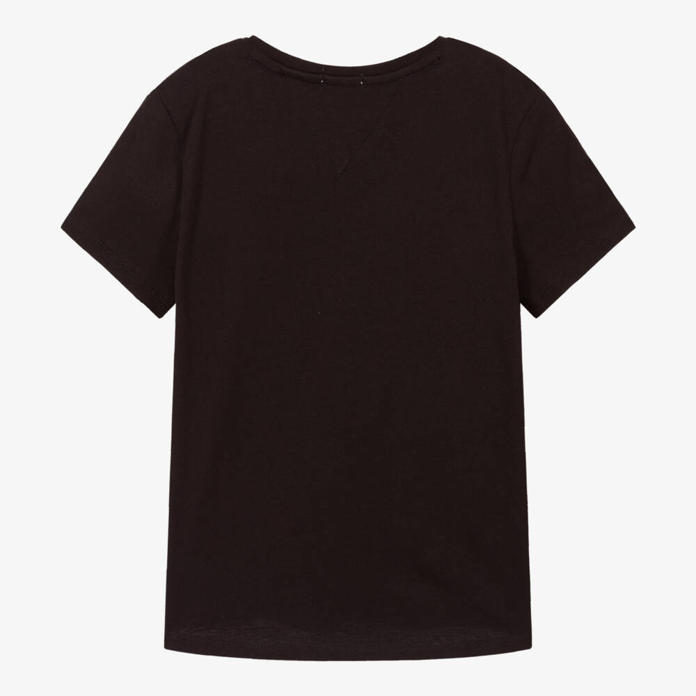 Tommy Hilfiger-Teen Girls Black Logo T-Shirt | Childrensalon Outlet