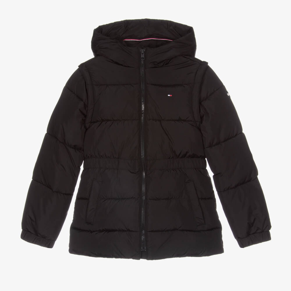 Tommy Hilfiger - Teen Girls Black Puffer Coat | Childrensalon