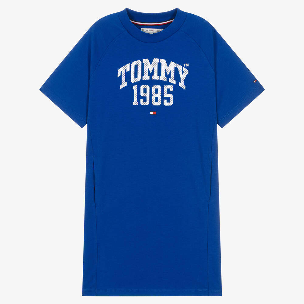 Tommy Hilfiger - Blaues Teen Baumwolljersey-Kleid | Childrensalon