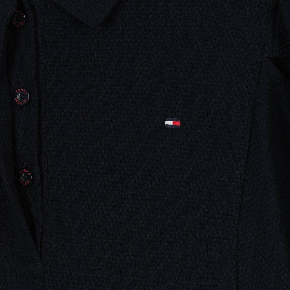 Tommy Hilfiger-فستان تينز بناتي قطن عضوي جيرسي لون كحلي | Childrensalon Outlet