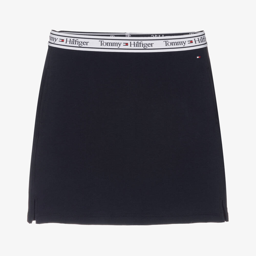 Tommy Hilfiger-Teen Girls Blue Cotton Logo Skirt | Childrensalon Outlet