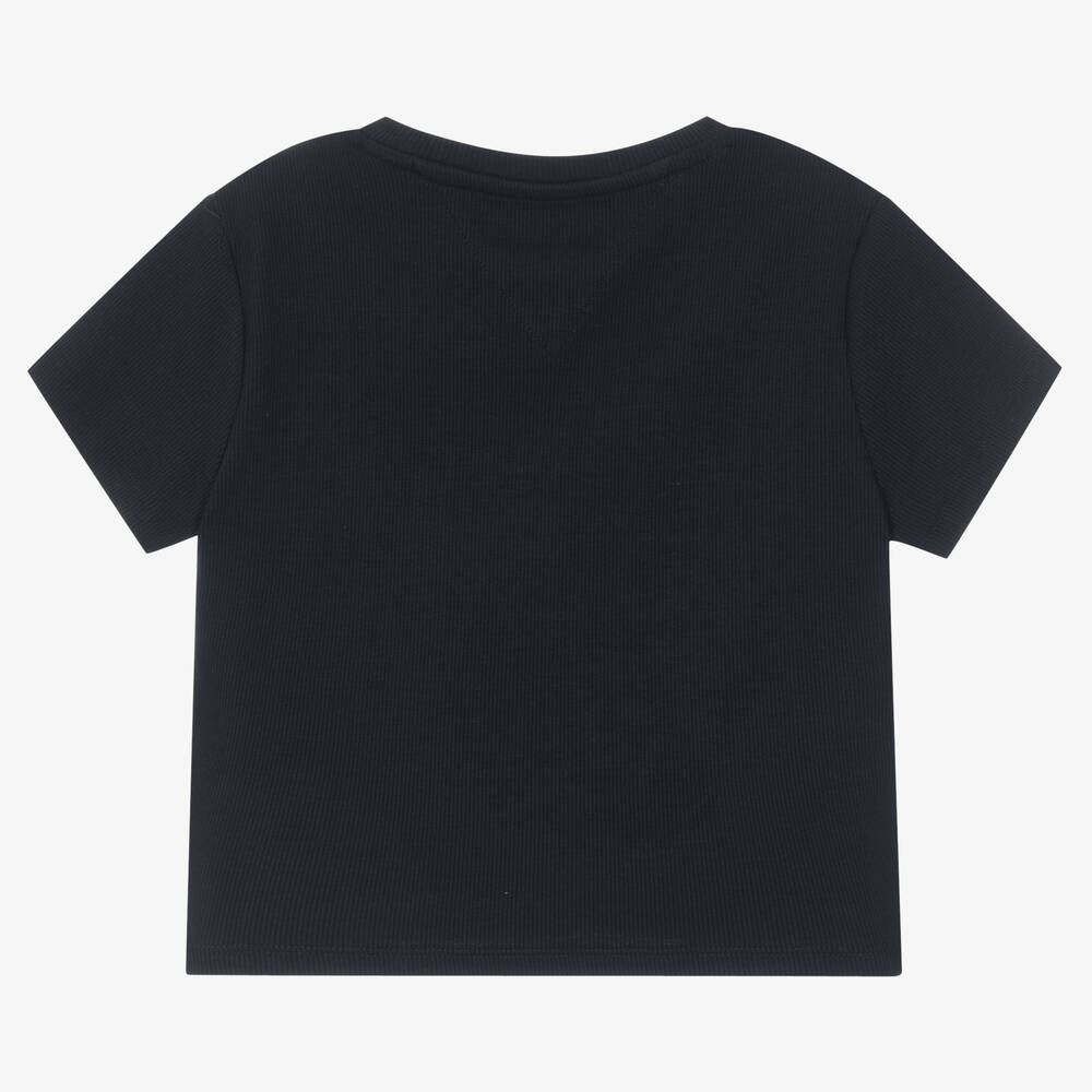 Tommy Hilfiger-Синяя хлопковая футболка для девочек-подростков | Childrensalon Outlet