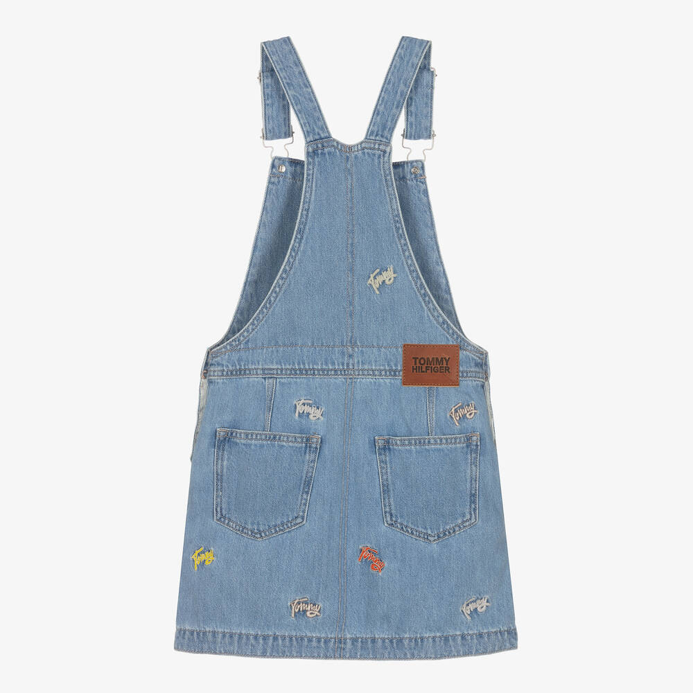 Tommy Hilfiger-فستان دانغريز تينز بناتي قطن دنيم لون أزرق | Childrensalon Outlet