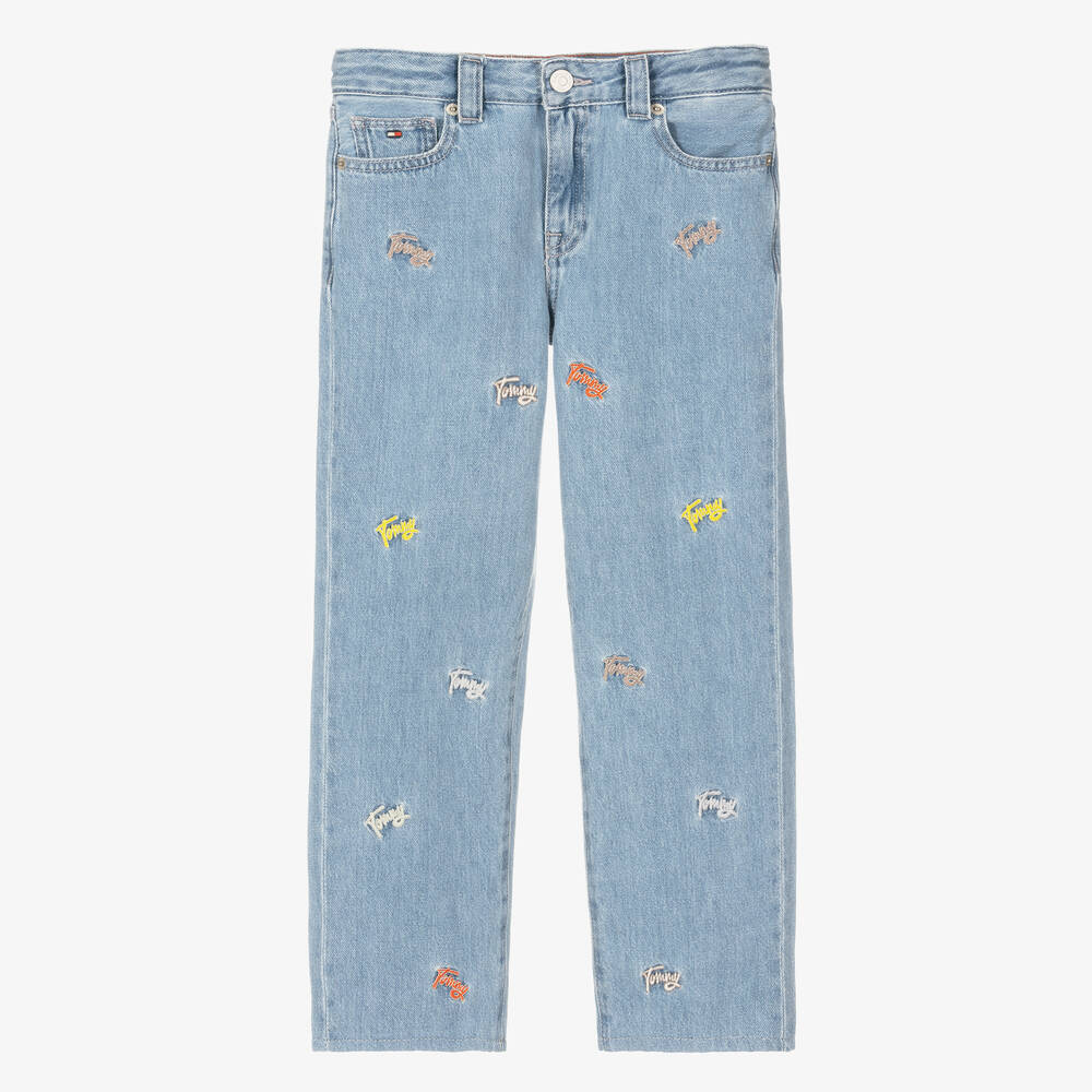 Tommy Hilfiger - Teen Girls Blue Denim Logo Jeans | Childrensalon