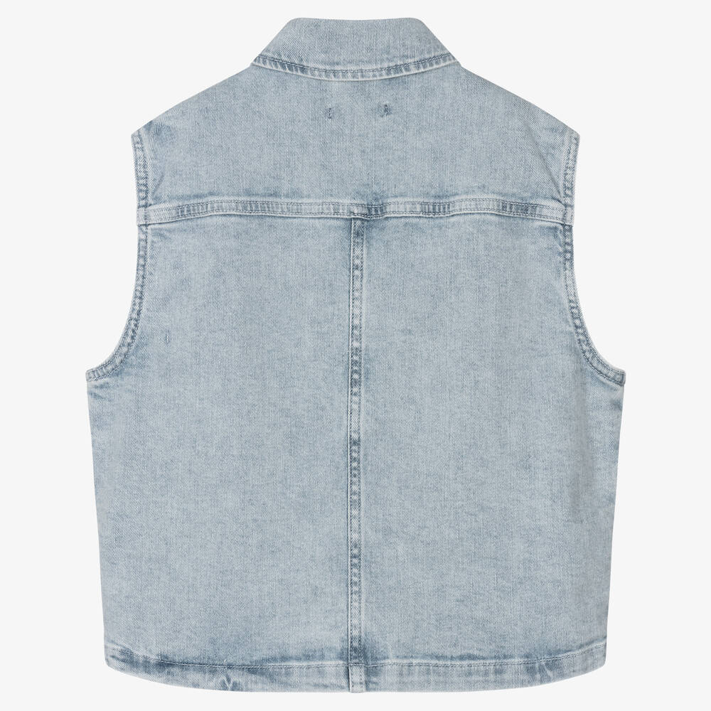 Tommy Hilfiger-جاكيت تينز بناتي قطن دنيم لون أزرق | Childrensalon Outlet